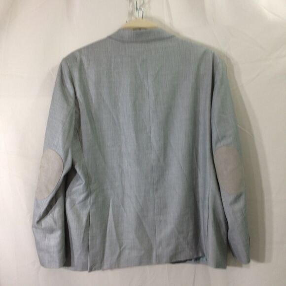 Van Heusen Studio Gray Blazer Mens 48R 2 Button 2 Vent Elbow Patch Paisley Lined - Picture 2 of 7